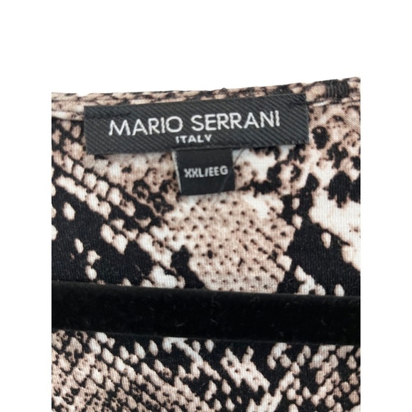 Mario Serrani Long Sleeve Round Neck Snakeskin Stretch Knit Top Size XXL - Picture 2 of 4